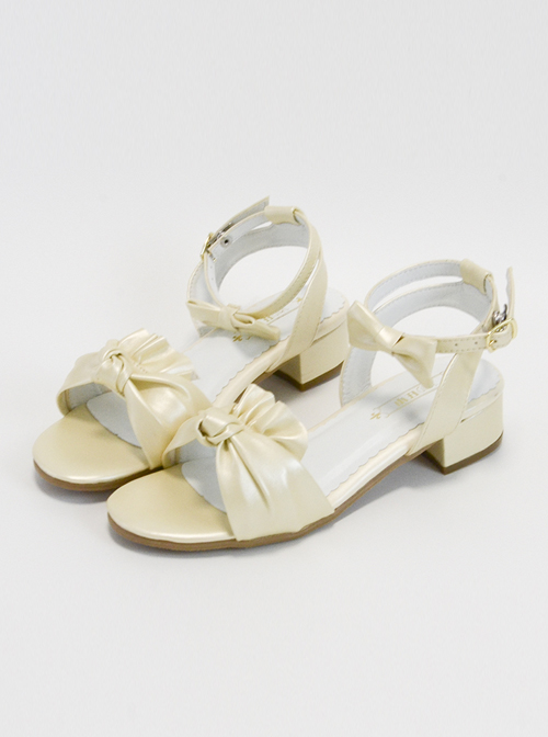 Elegant Lovely Bowknot Classic Lolita Low-heel Sandals