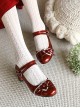 Concise Bowknot Patent Leather Sweet Lolita Thick Heel Shoes