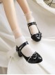 Concise Bowknot Patent Leather Sweet Lolita Thick Heel Shoes