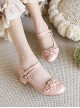 Concise Bowknot Patent Leather Sweet Lolita Thick Heel Shoes