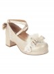 Bowknot Cute Plush Sweet Lolita Thick Heel Shoes