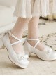 Bowknot Cute Plush Sweet Lolita Thick Heel Shoes