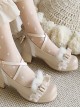 Bowknot Cute Plush Sweet Lolita Thick Heel Shoes
