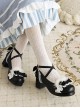 Bowknot Cute Plush Sweet Lolita Thick Heel Shoes