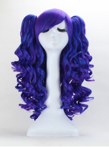 Lolita blue and purple Japanese pick long curly anime