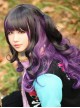 Couple Harajuku wind black gray gradient purple lolita temperament long curly wig