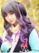 Couple Harajuku wind black gray gradient purple lolita temperament long curly wig