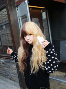 Cosplay two-color stitching Lolita corn hot wig