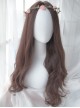 Dark Brown Centre Parting Long Curly Hair Lolita Wig