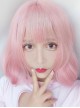 Harajuku Style Light Pink Air Bangs Short Curly Hair Lolita Wig