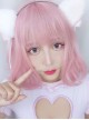 Harajuku Style Light Pink Air Bangs Short Curly Hair Lolita Wig