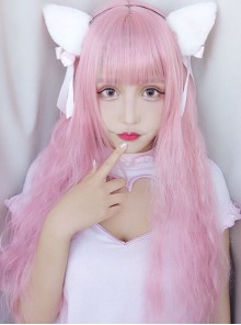 Harajuku Style Light Pink Long Curly Hair Lolita Wig