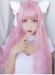 Harajuku Style Light Pink Long Curly Hair Lolita Wig