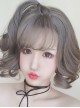 Granny Grey Small Waves Repair Face Short Curly Hair Harajuku Style Lolita Wig