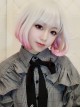 Short Curly Hair Silver Pink Gradient Lolita Wig