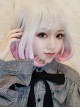 Short Curly Hair Silver Pink Gradient Lolita Wig