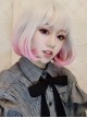 Short Curly Hair Silver Pink Gradient Lolita Wig