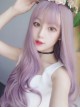 Air Bangs Long Taro Purple Curly Hair Lolita Wig