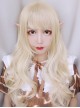 Elves Girls Long Curly Hair Lolita Pale Gold Wig