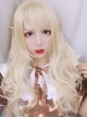 Elves Girls Long Curly Hair Lolita Pale Gold Wig