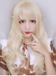 Elves Girls Long Curly Hair Lolita Pale Gold Wig