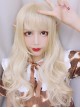 Elves Girls Long Curly Hair Lolita Pale Gold Wig