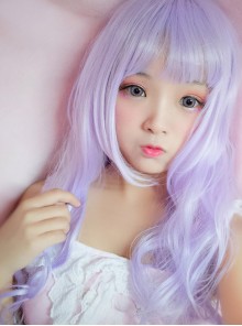 Lovly Fluffy And Large Wave Gray-purple Long Curly Hair Lolita Wig