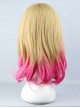 Harajuku Style Lovely Wave Curly Hair Light Brown And Pink Cosplay Lolita Wig