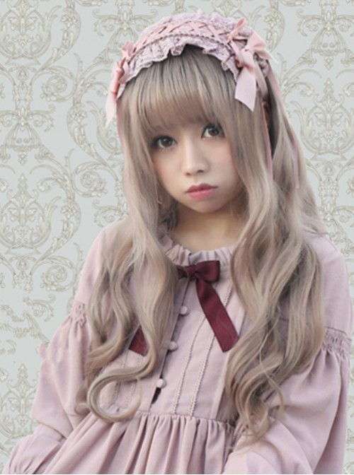 Lovely Large Wave Granny grey Long Curly Hair Lolita Wig