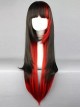 Black and Red Mixed Color Long Straight Hair Cosplay Lolita Wig