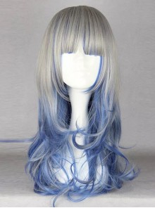 Blue And Gray Mixed Color Harajuku Style Anime Lolita And Cosplay Wig