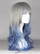 Blue And Gray Mixed Color Harajuku Style Anime Lolita And Cosplay Wig