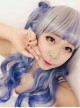 Blue And Gray Mixed Color Harajuku Style Anime Lolita And Cosplay Wig