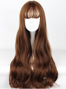 Harajuku Style Big Wave Pear Flower Curly Long Curly Hair Flax Yellow Lolita Wig
