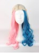 Suicide Squad Harleen Quinzel Long Curly Centre Parting Hair Cosplay Lolita Wig