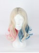 Suicide Squad Harleen Quinzel Short Curly Centre Parting Hair Cosplay Wig