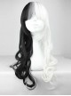 Half Black Half White Harajuku Style Long Curly Hair Cosplay Lolita Wig