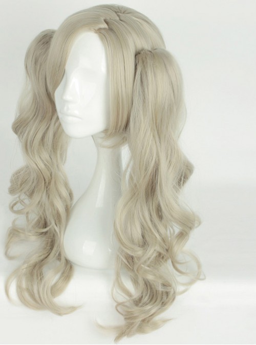 Long Gray Curly Dual Horsetail Cosplay Lolita Wig