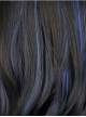 Black Highlights Blue Long Wavy Curly Hair Cosplay Lolita Wig