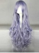 Slanted-bangs Purple Long Curly Hair Cosplay Wig