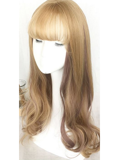 Air-bangs Large Wavy Long Curly Hair Lolita Wig