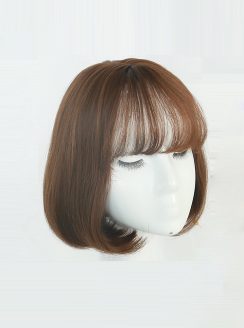 Air-bangs Internal Buckle Pear Flower Head Curly Hair Lolita Wig