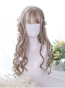 Milk Tea Color Long Curly Hair Classic Lolita Wig