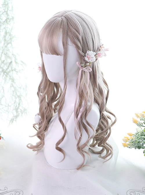 Milk Tea Color Long Curly Hair Classic Lolita Wig