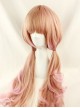 Harajuku Style Pale Gold Highlights Pink Long Curled Hair Lolita Wig