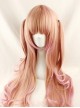 Harajuku Style Pale Gold Highlights Pink Long Curled Hair Lolita Wig