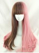 Brown And Pink Double Spelling Color Straight Hair Sweet Lolita Wigs