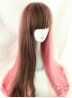 Brown And Pink Double Spelling Color Straight Hair Sweet Lolita Wigs