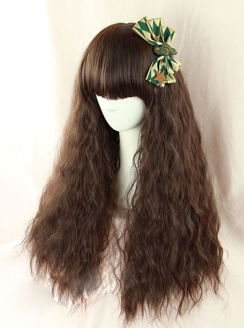 Dark Brown Fluffy Corn Perm Lolita Wig