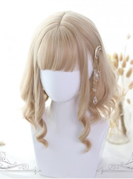 Light Gold Short Rome Curly Lolita Wig